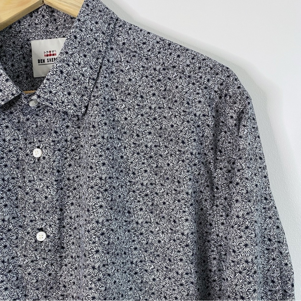 Ben Sherman Black Floral Button Up Dress Shirt - Picture 6 of 11